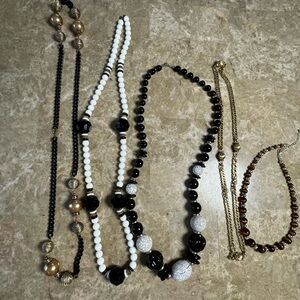 Set of 5 beaded necklaces statement jewelry lot capsule wardrobe